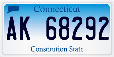 CT license plate AK68292
