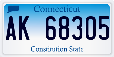 CT license plate AK68305