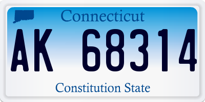 CT license plate AK68314