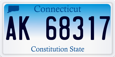 CT license plate AK68317
