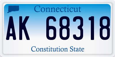 CT license plate AK68318