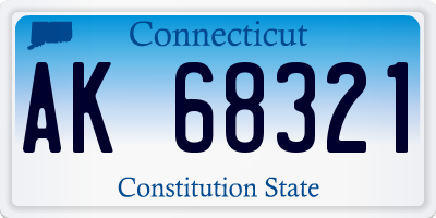 CT license plate AK68321