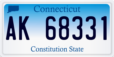 CT license plate AK68331