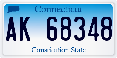 CT license plate AK68348