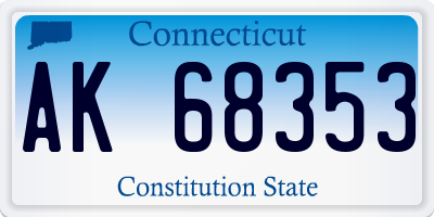 CT license plate AK68353