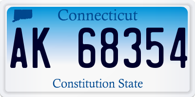 CT license plate AK68354