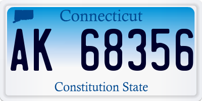 CT license plate AK68356