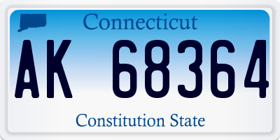 CT license plate AK68364