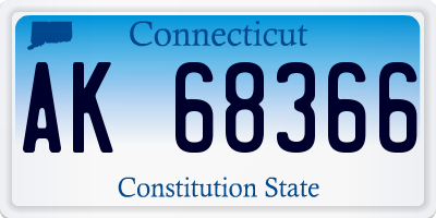 CT license plate AK68366