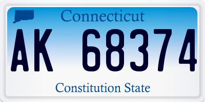 CT license plate AK68374