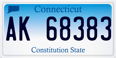 CT license plate AK68383