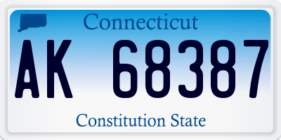 CT license plate AK68387