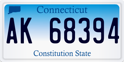 CT license plate AK68394