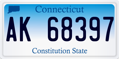 CT license plate AK68397