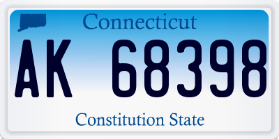 CT license plate AK68398