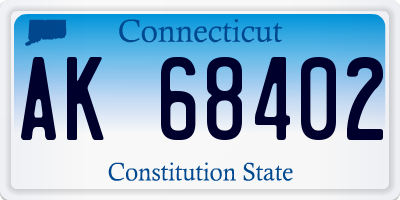 CT license plate AK68402