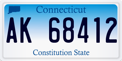 CT license plate AK68412