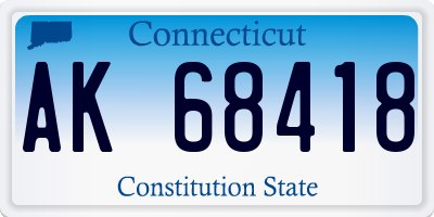 CT license plate AK68418