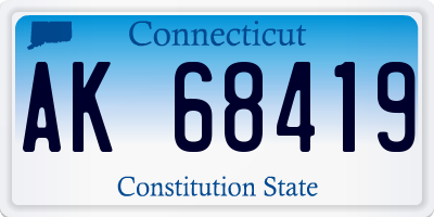 CT license plate AK68419