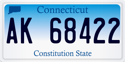 CT license plate AK68422