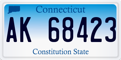 CT license plate AK68423