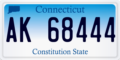 CT license plate AK68444