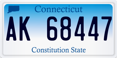 CT license plate AK68447