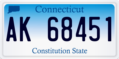 CT license plate AK68451
