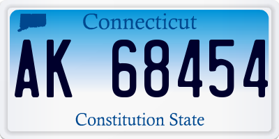 CT license plate AK68454