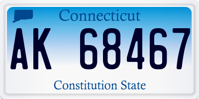 CT license plate AK68467
