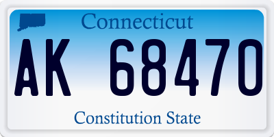 CT license plate AK68470