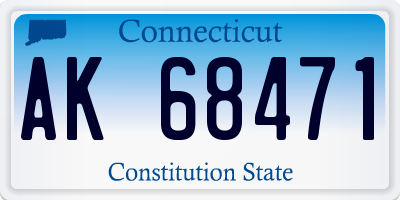 CT license plate AK68471