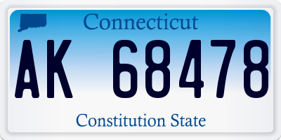 CT license plate AK68478