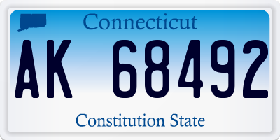 CT license plate AK68492