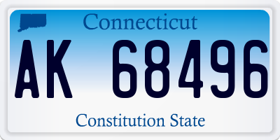 CT license plate AK68496