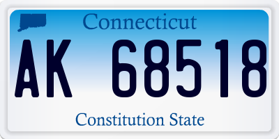 CT license plate AK68518