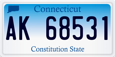 CT license plate AK68531