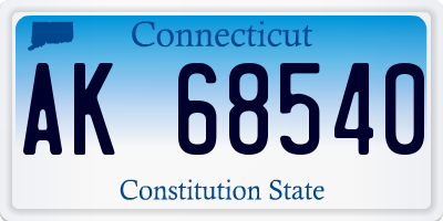 CT license plate AK68540