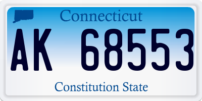 CT license plate AK68553