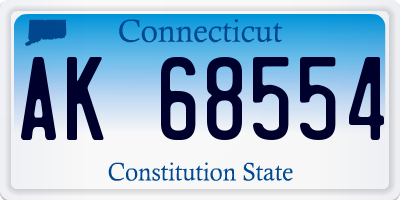 CT license plate AK68554