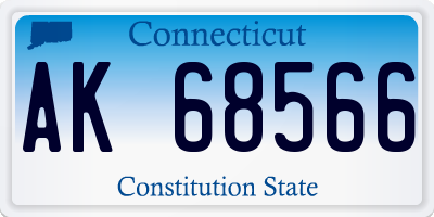 CT license plate AK68566