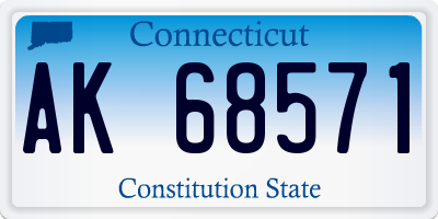 CT license plate AK68571
