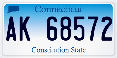 CT license plate AK68572
