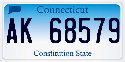 CT license plate AK68579