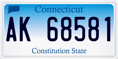 CT license plate AK68581
