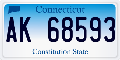 CT license plate AK68593