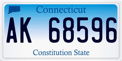 CT license plate AK68596