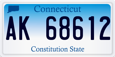 CT license plate AK68612