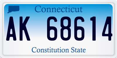 CT license plate AK68614
