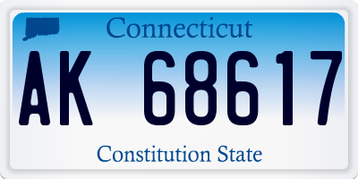 CT license plate AK68617